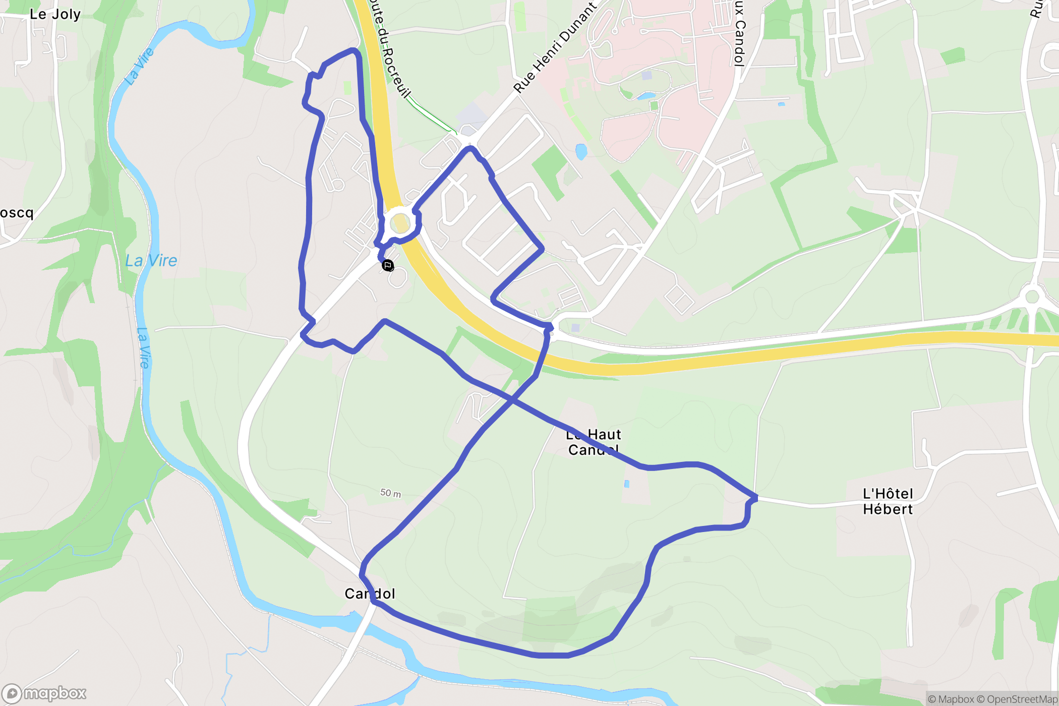 Saint-Lô : carte du parcours de randonnée - France