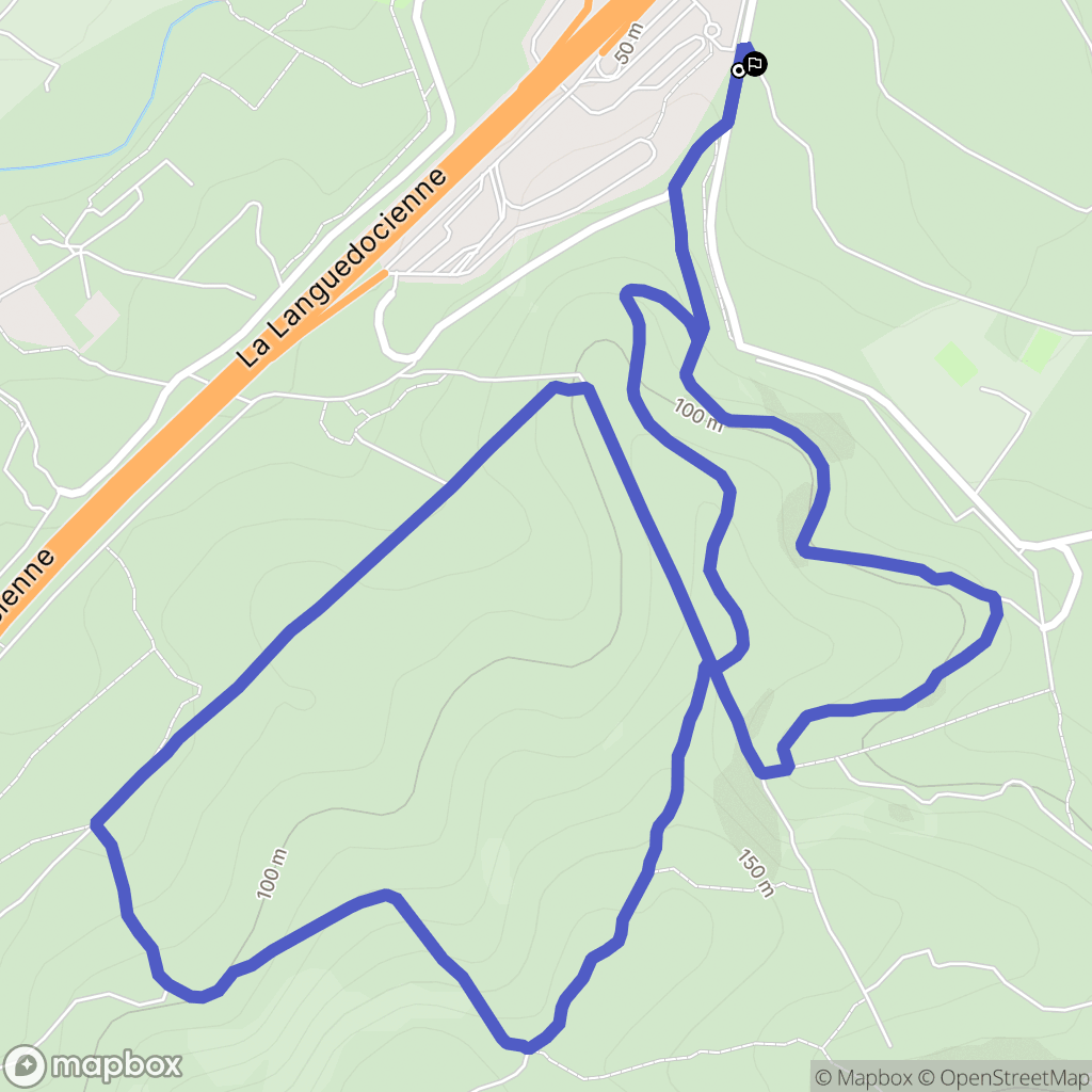 Fabrègues : carte du parcours de randonnée - France