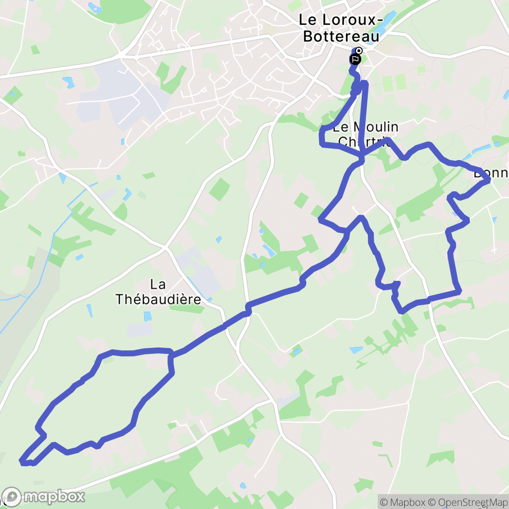 Le Loroux-Bottereau : carte du parcours de randonnée - France