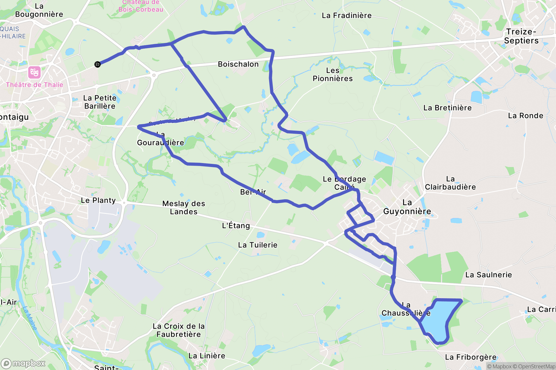 Montaigu-Vendée : carte du parcours de randonnée - France