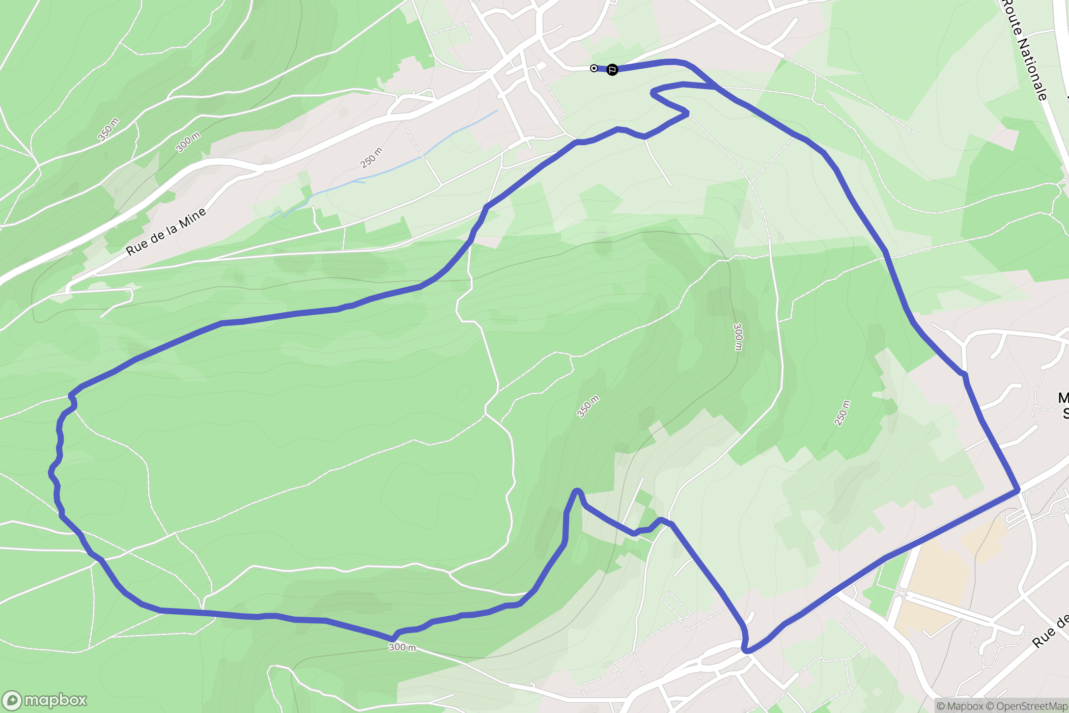 Pierrevillers : carte du parcours de randonnée - France