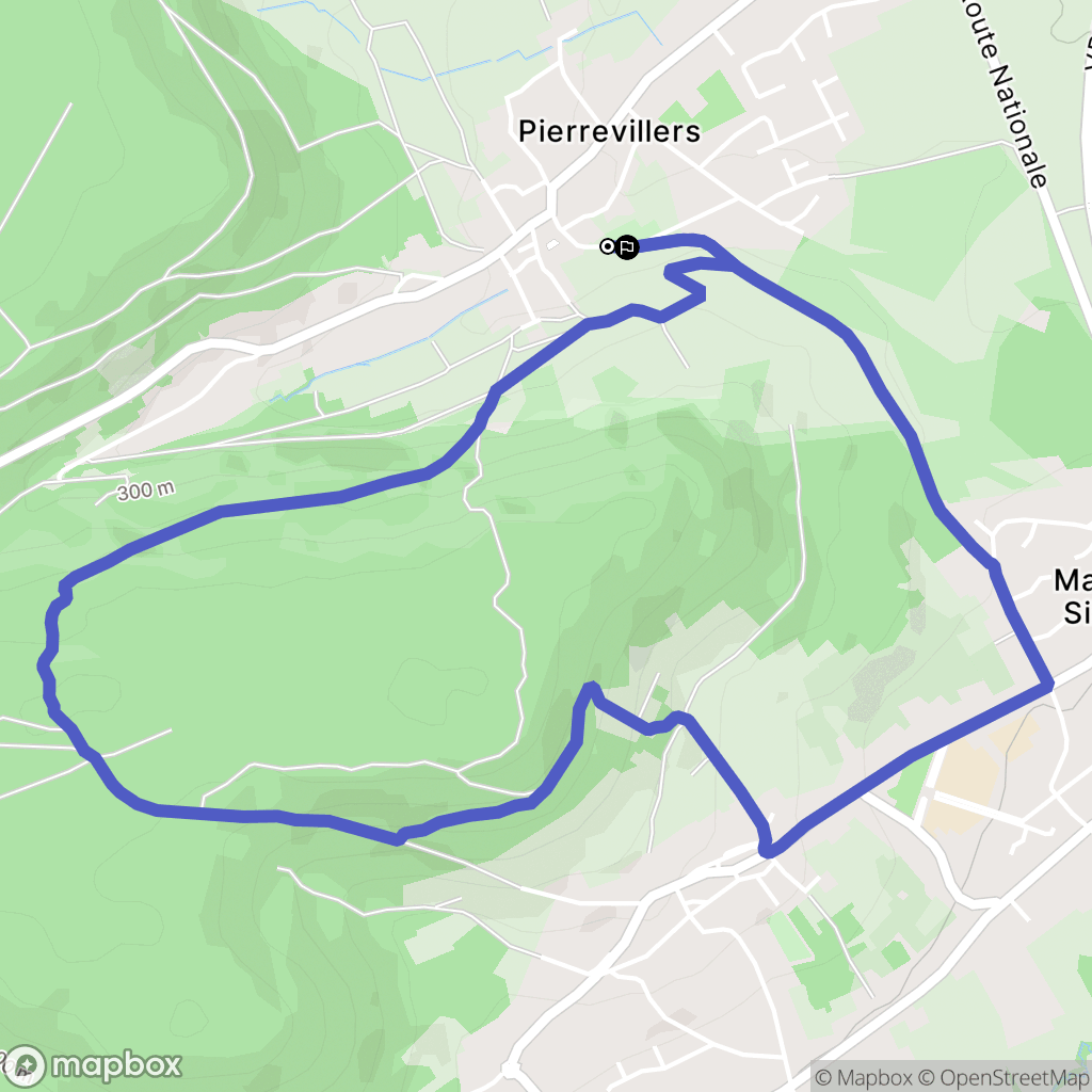 Pierrevillers : carte du parcours de randonnée - France