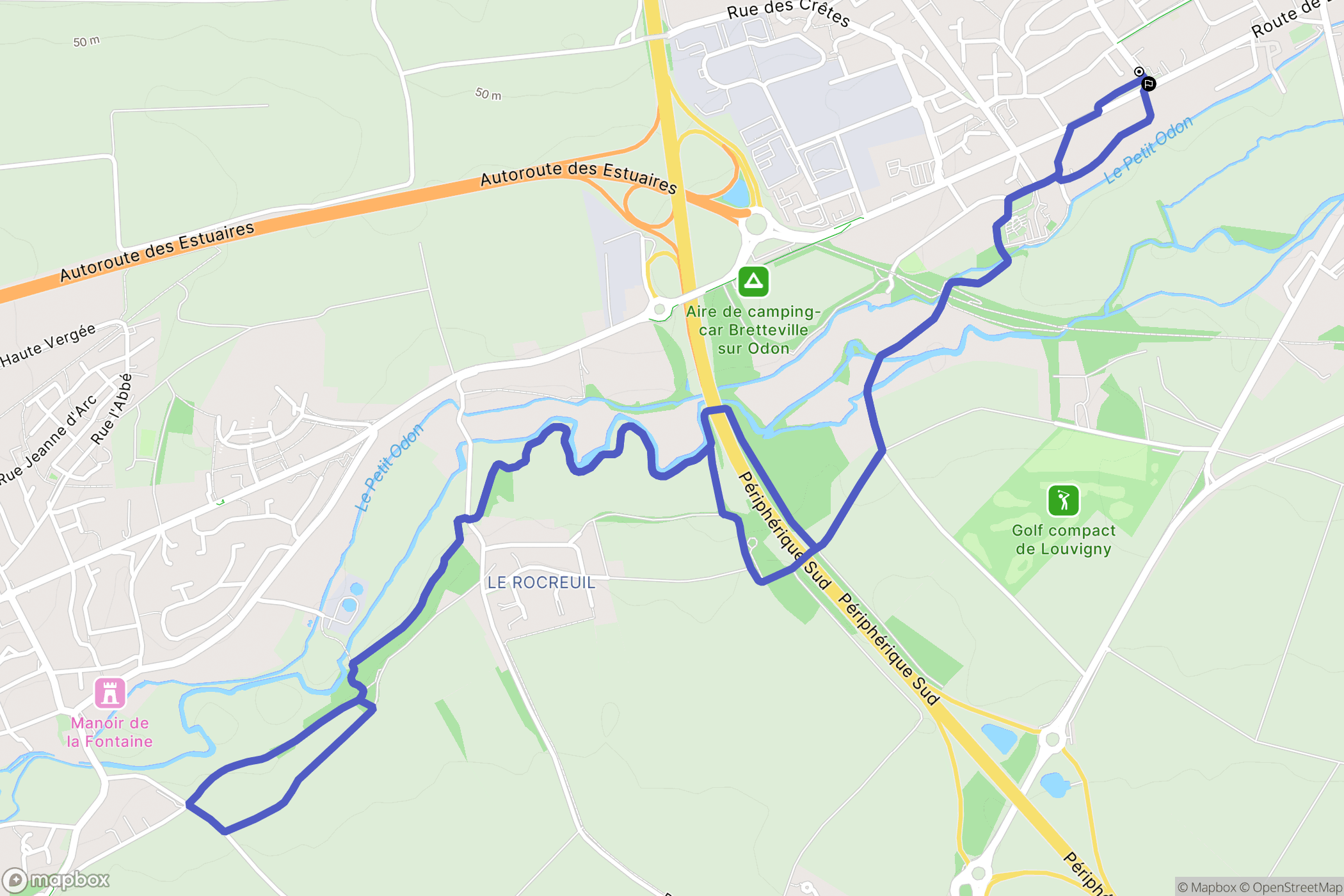 Bretteville-sur-Odon : carte du parcours de randonnée - France