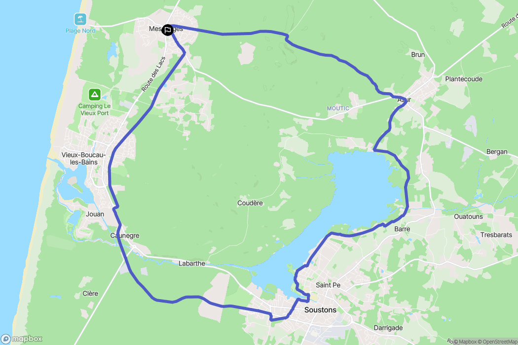 Messanges : carte du parcours de randonnée - France