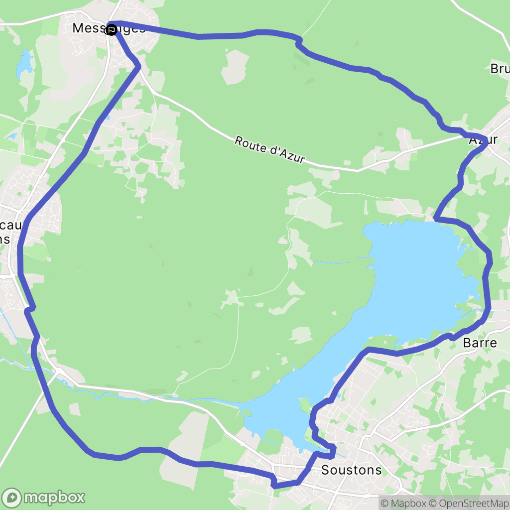 Messanges : carte du parcours de randonnée - France