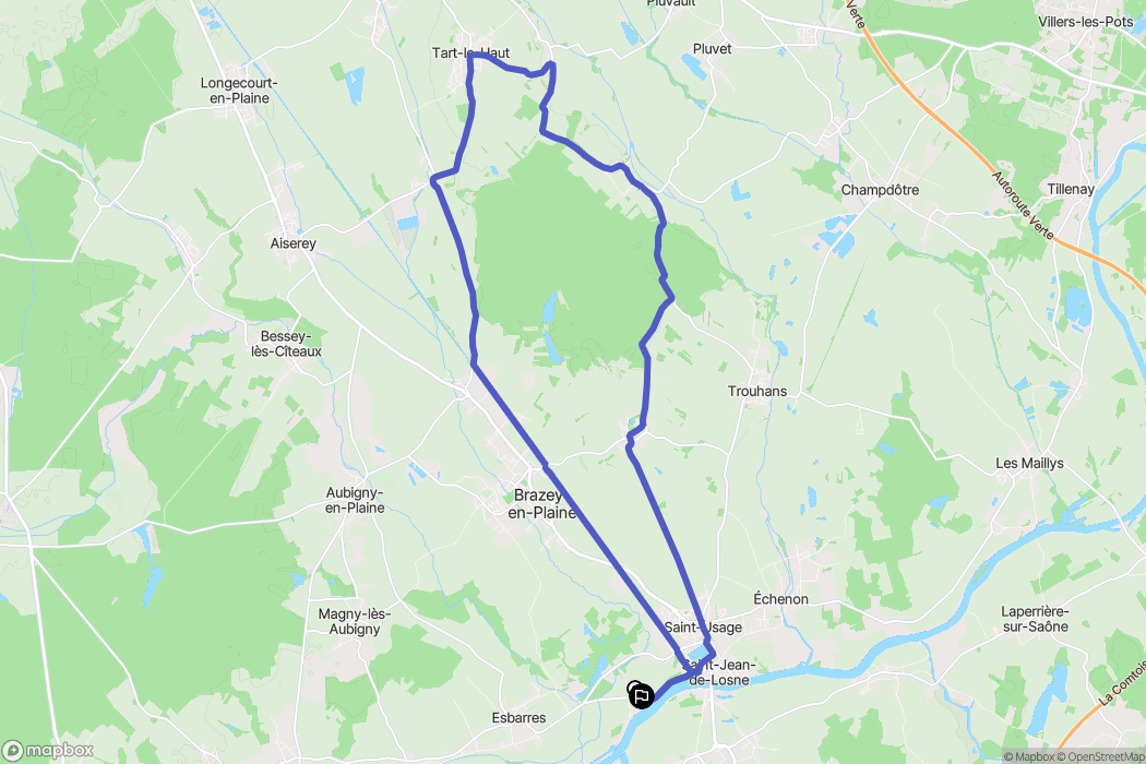 Saint-Usage : carte du parcours de randonnée - France