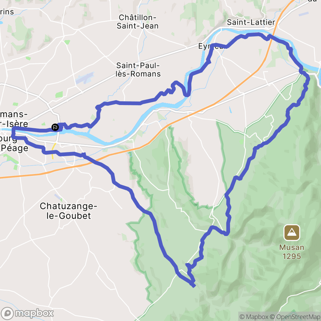 Romans-sur-Isère : carte du parcours de randonnée - France