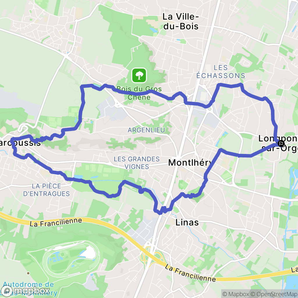 Longpont-sur-Orge : carte du parcours de randonnée - France