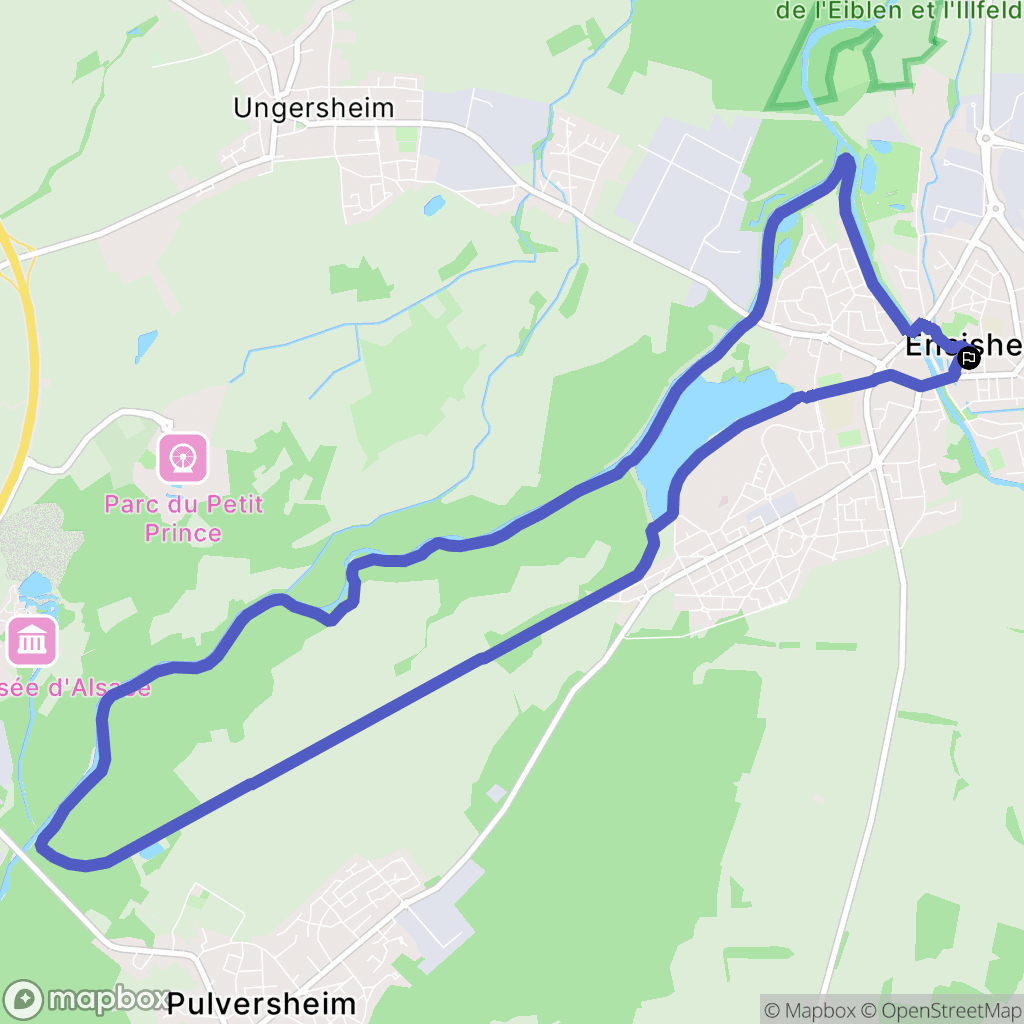 Ensisheim : carte du parcours de randonnée - France