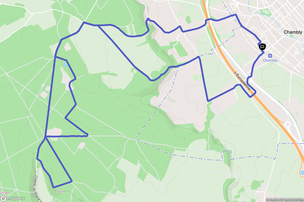 Chambly : carte du parcours de randonnée - France