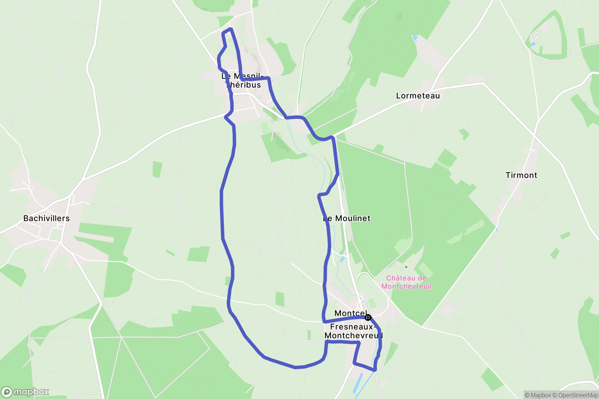 Montchevreuil : carte du parcours de randonnée - France