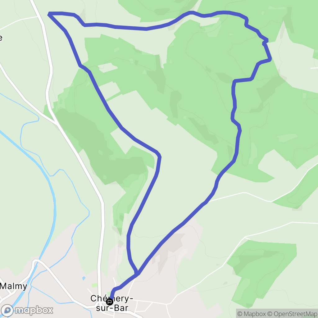 Chémery-Chéhéry : carte du parcours de randonnée - France