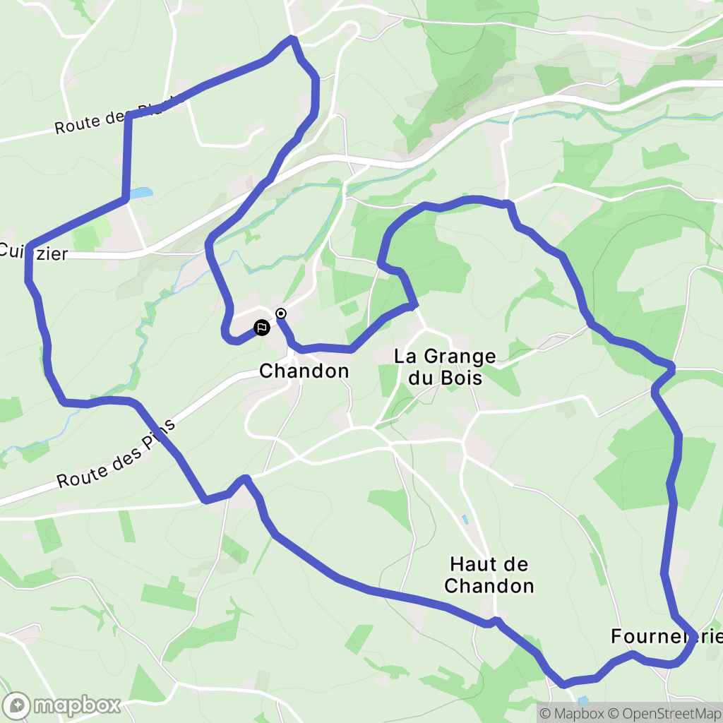 Chandon : carte du parcours de randonnée - France