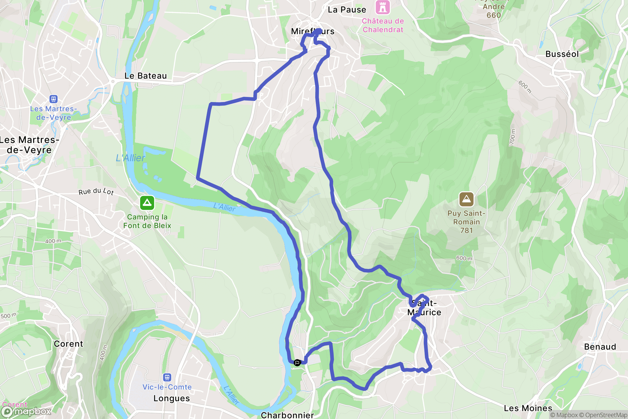 Saint-Maurice : carte du parcours de randonnée - France