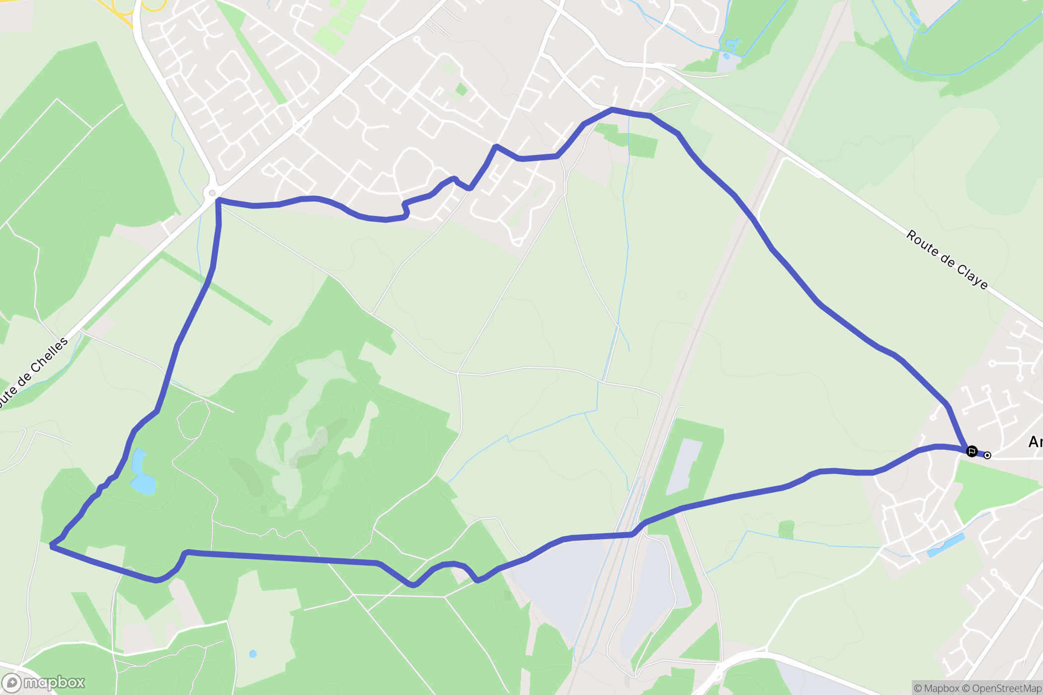 Annet-sur-Marne : carte du parcours de randonnée - France