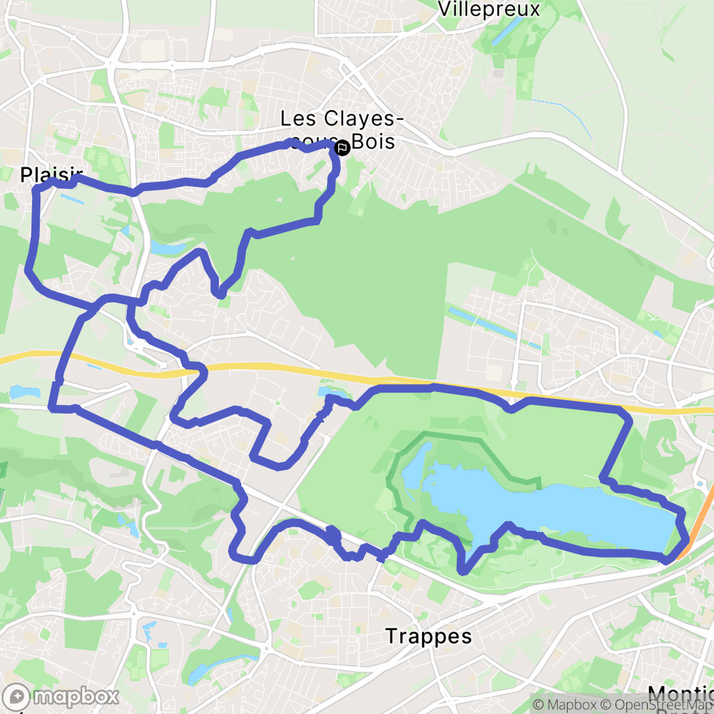 Les Clayes-sous-Bois : carte du parcours de randonnée - France