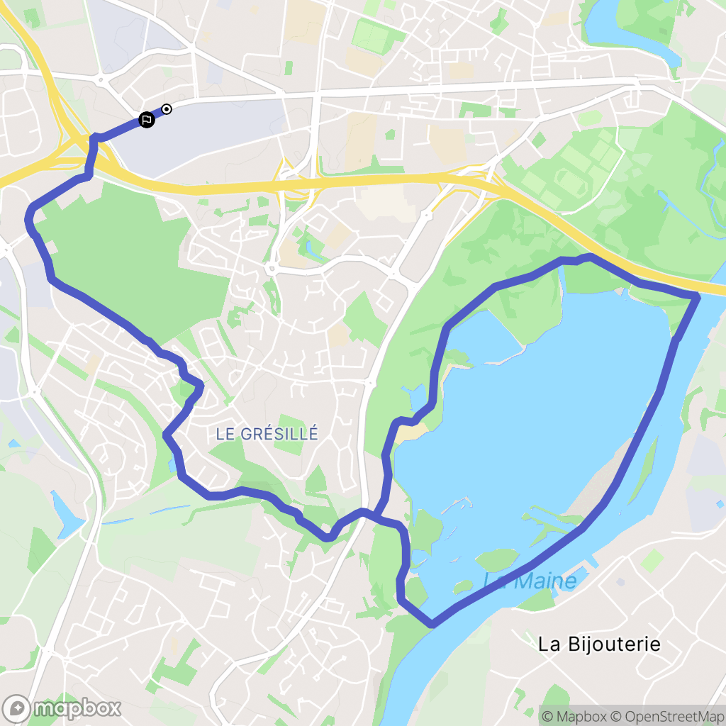 Angers : carte du parcours de randonnée - France