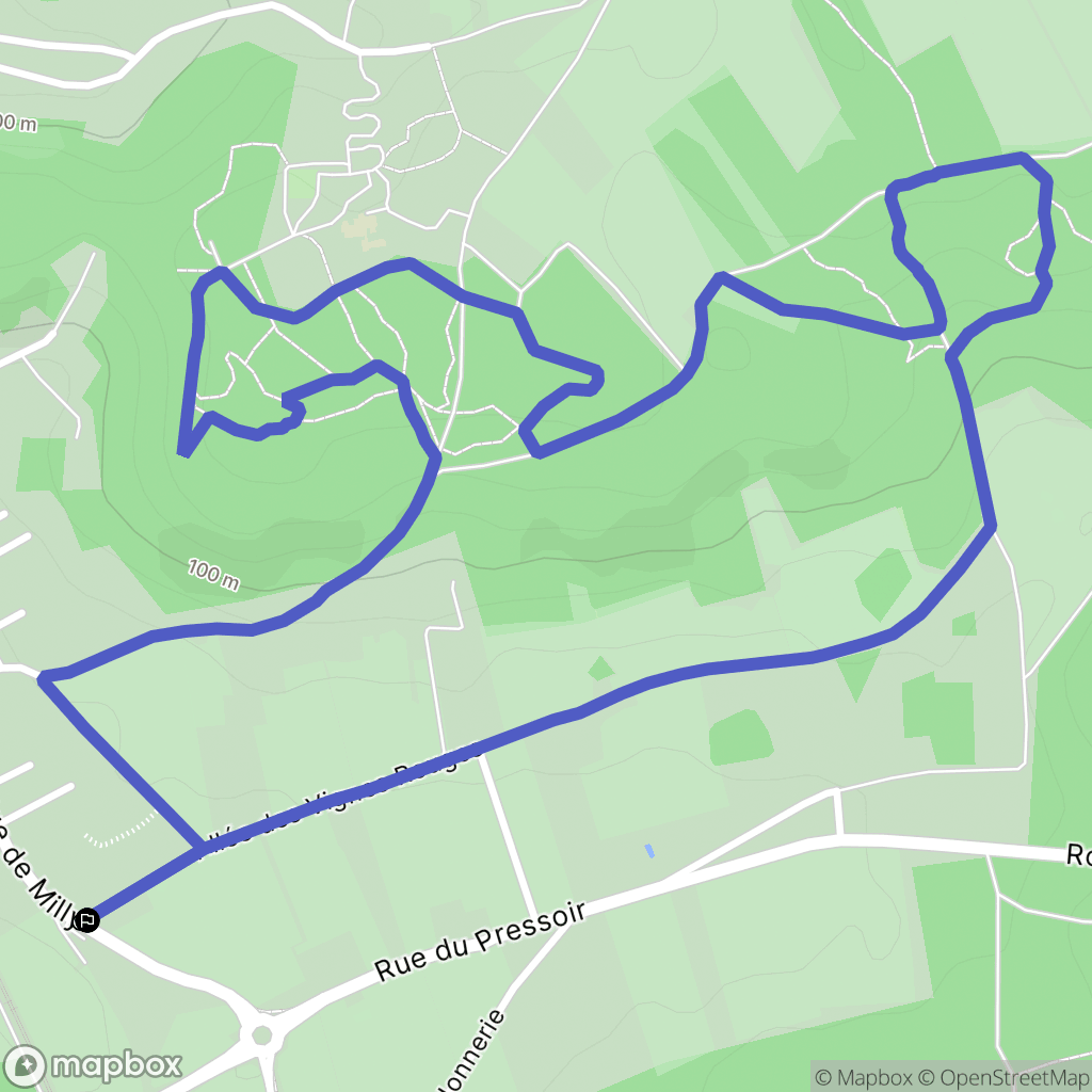 Boutigny-sur-Essonne : carte du parcours de randonnée - France