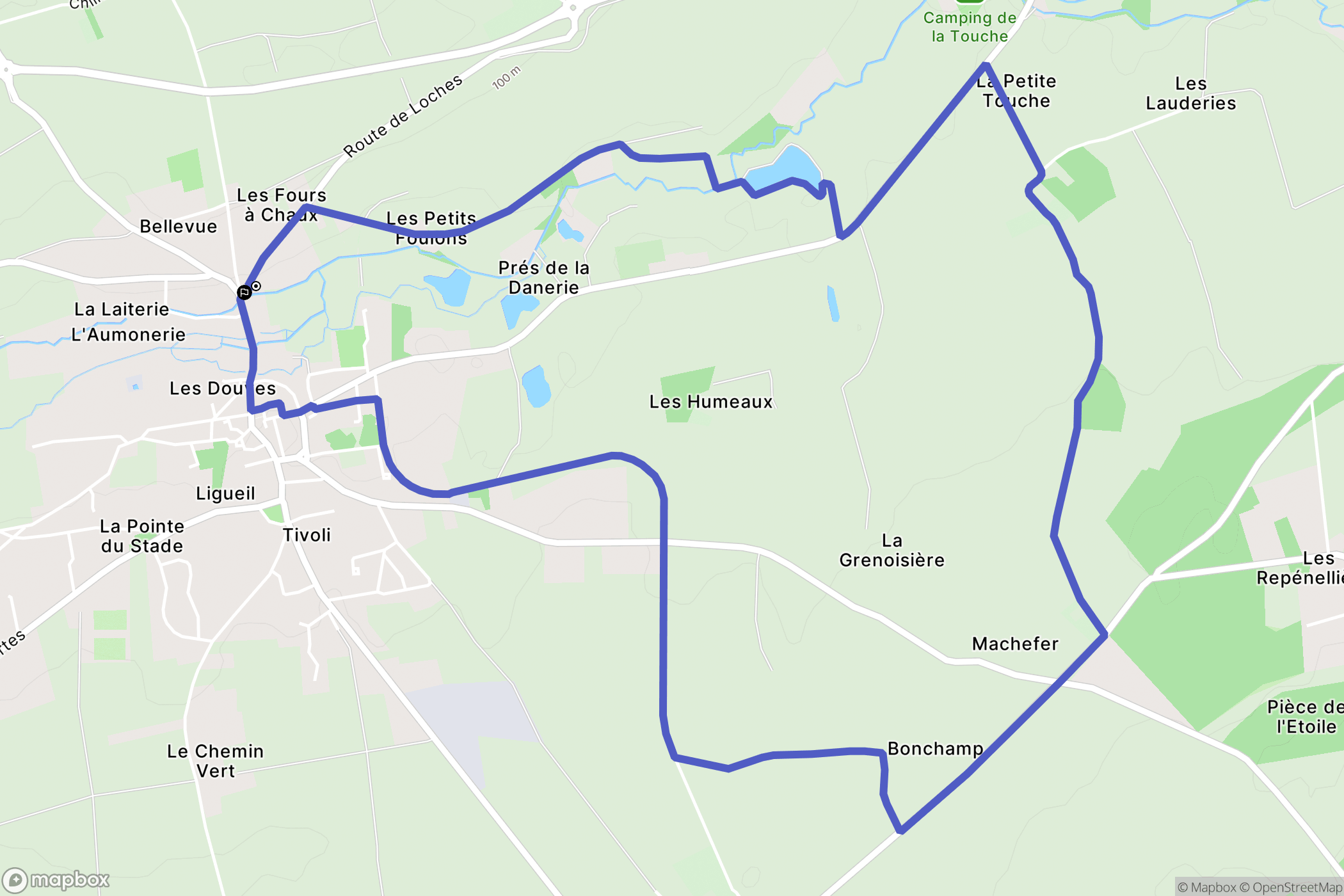 Ligueil : carte du parcours de randonnée - France