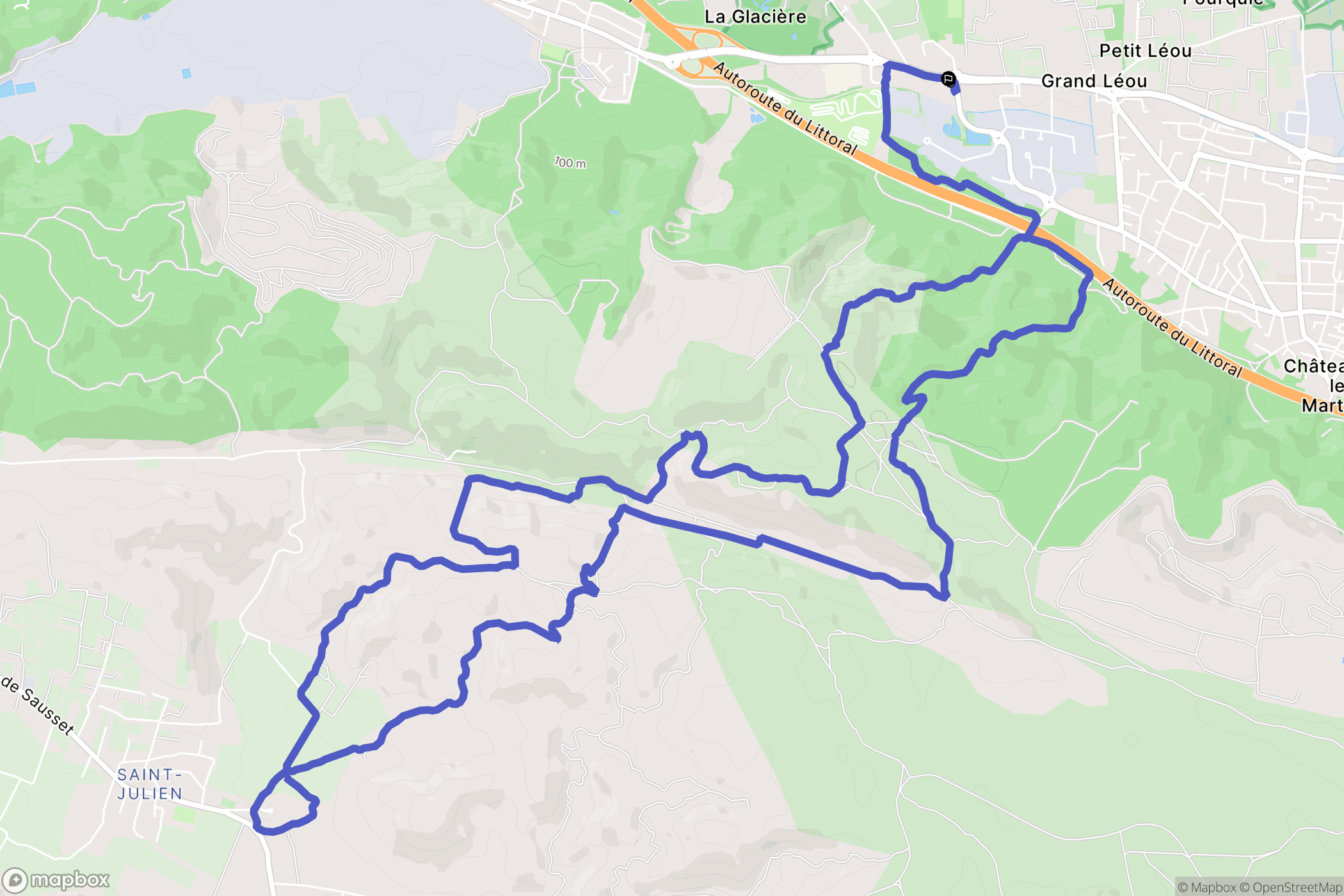 Châteauneuf-les-Martigues : carte du parcours de randonnée - France