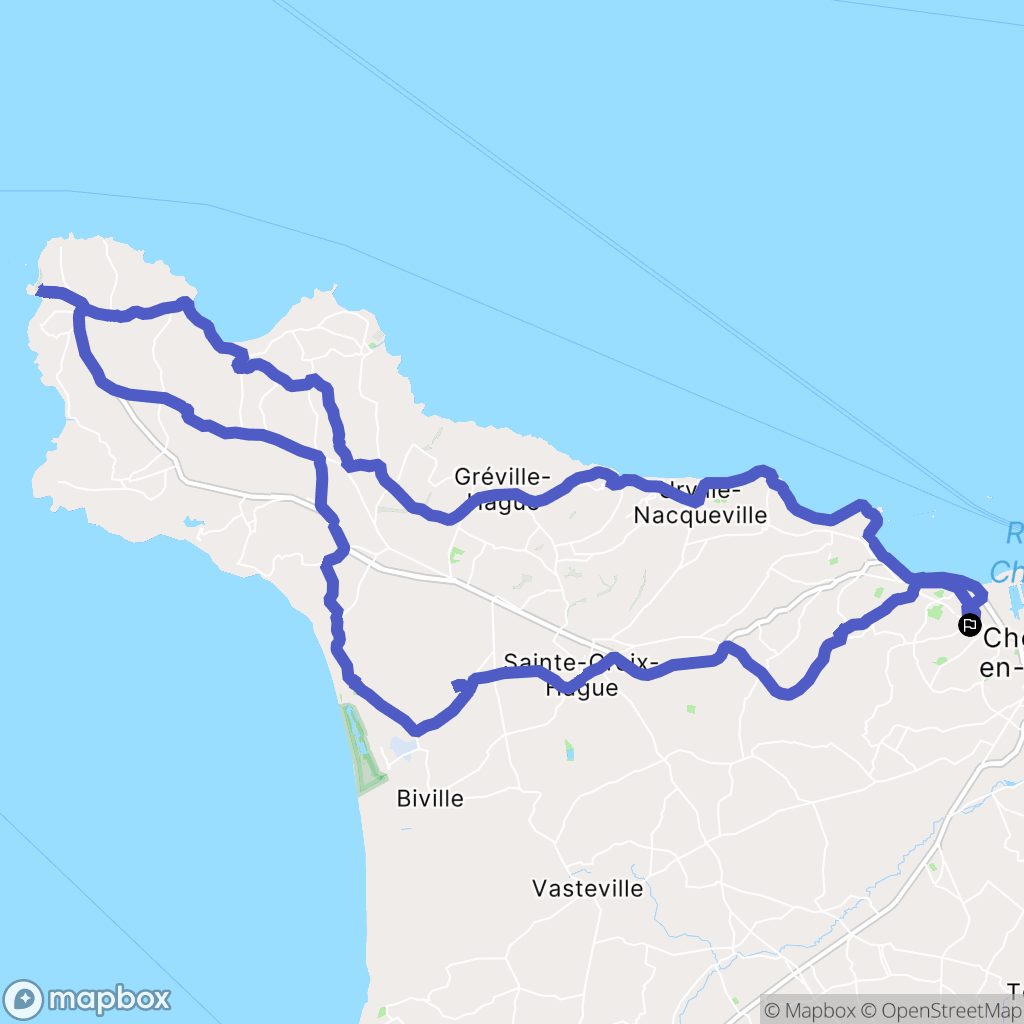 Cherbourg-en-Cotentin : carte du parcours de randonnée - France