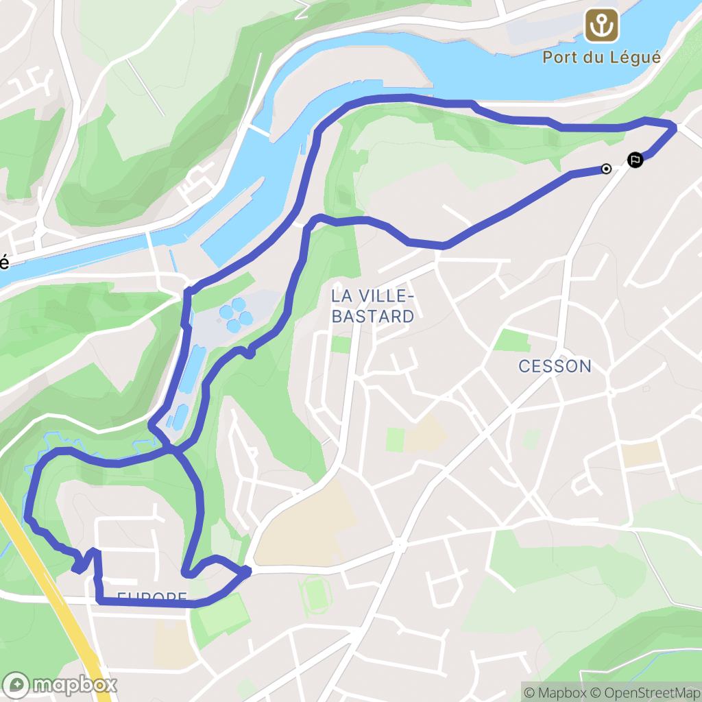 Saint-Brieuc : carte du parcours de randonnée - France