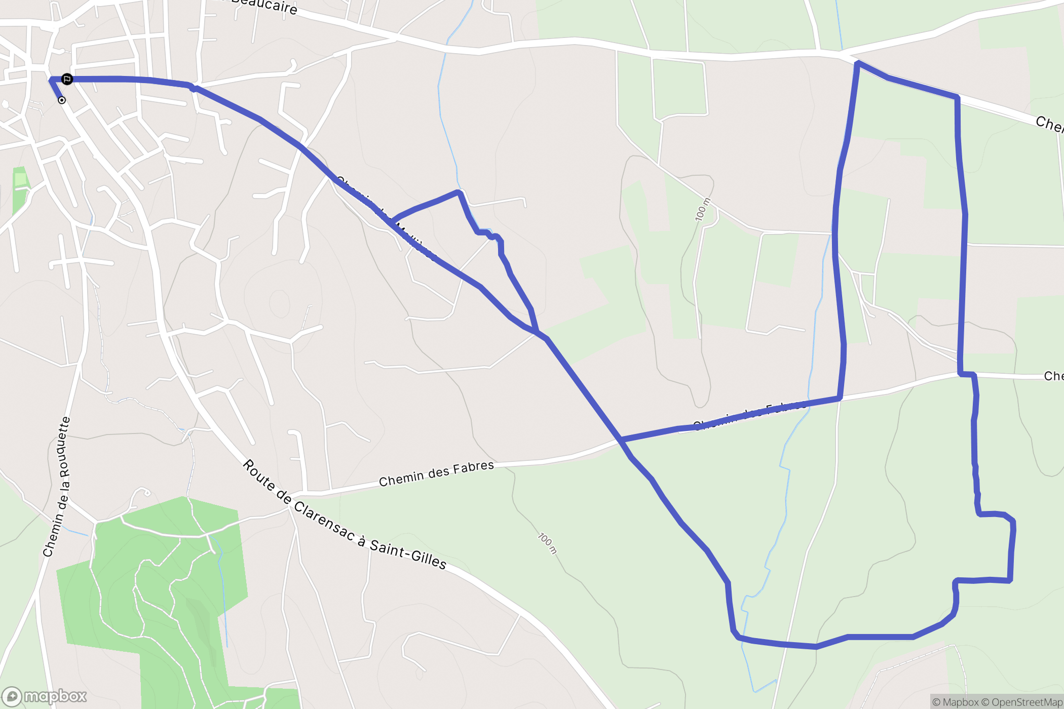 Générac : carte du parcours de randonnée - France