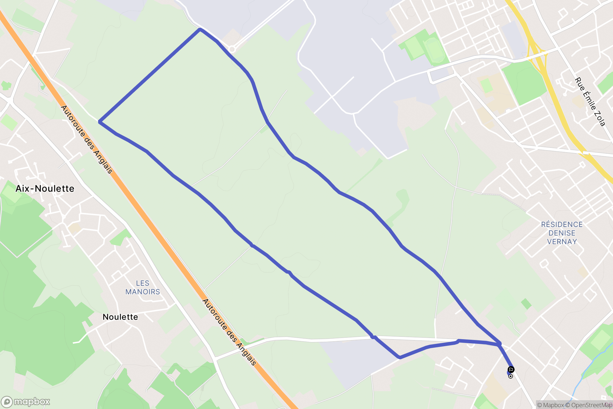 Angres : carte du parcours de randonnée - France