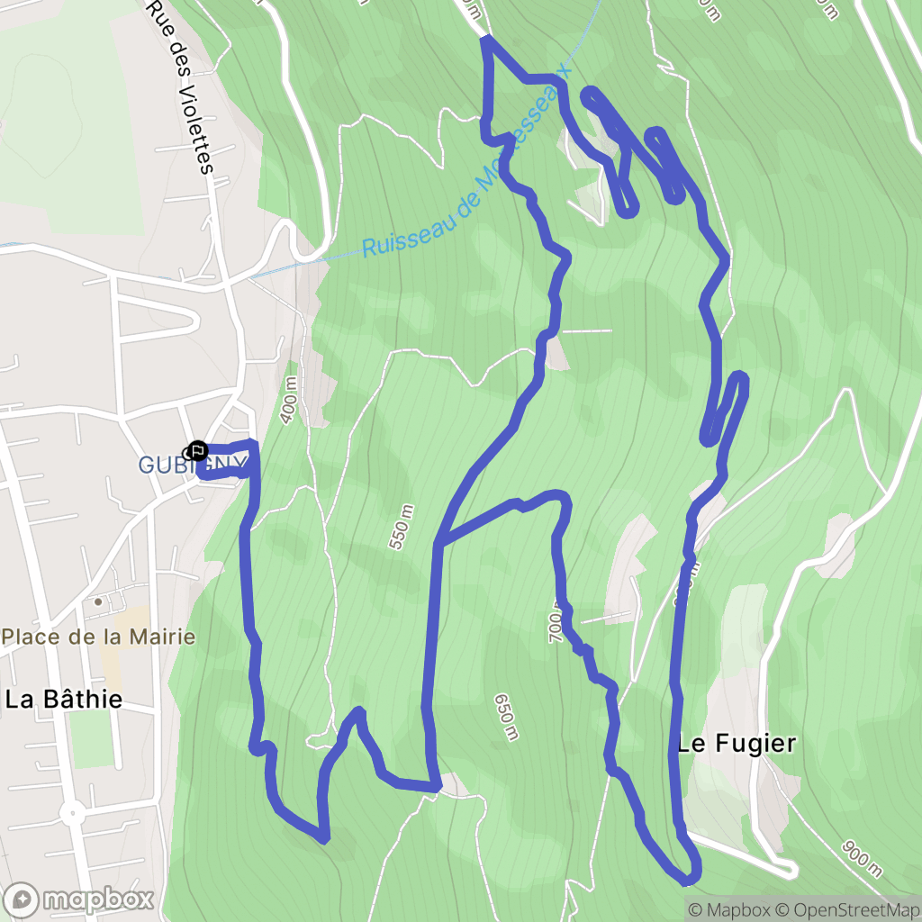 La Bathie : carte du parcours de randonnée - France