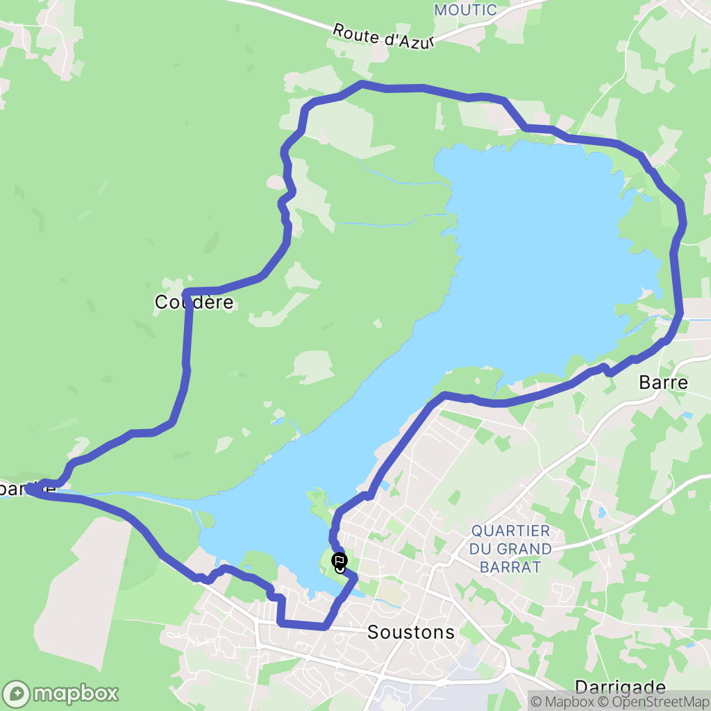 Soustons : carte du parcours de randonnée - France