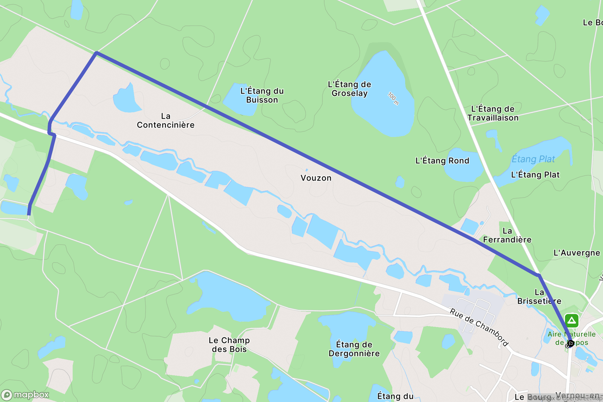 Vernou-en-Sologne : carte du parcours de randonnée - France