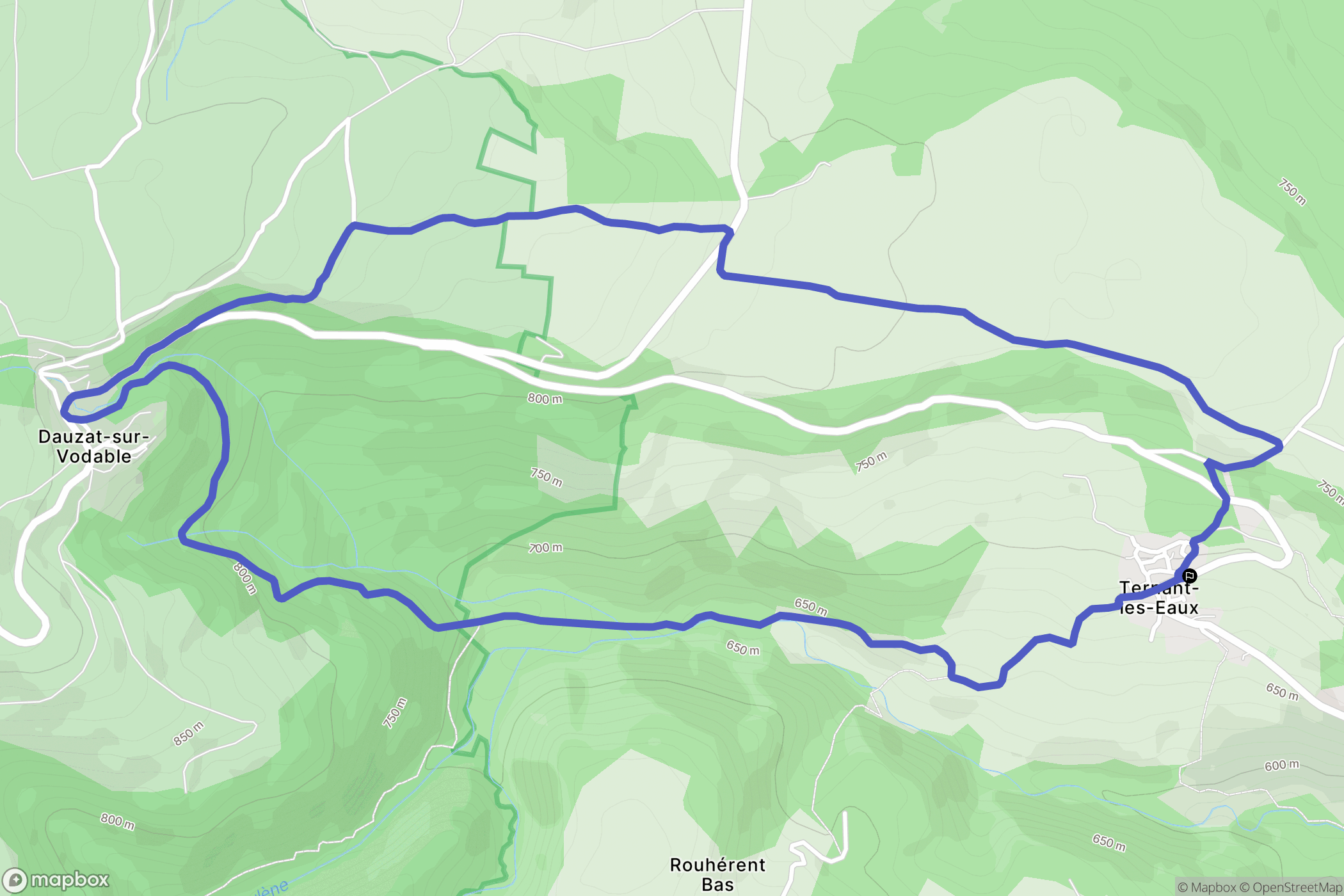 Ternant-les-Eaux : carte du parcours de randonnée - France