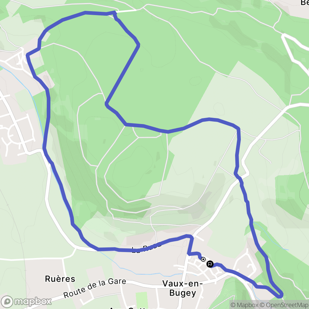 Vaux-en-Bugey : carte du parcours de randonnée - France