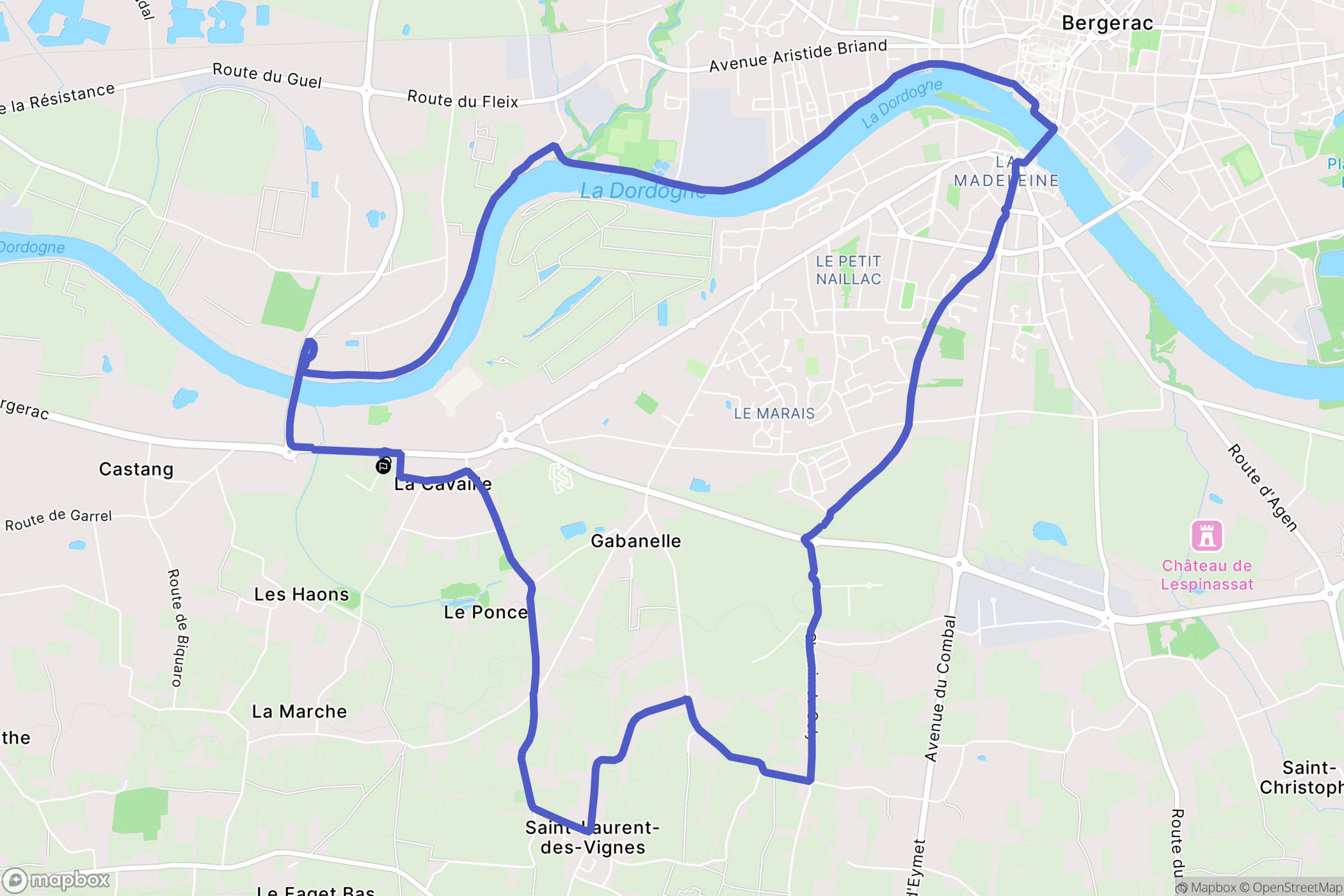 Saint-Laurent-des-Vignes : carte du parcours de randonnée - France