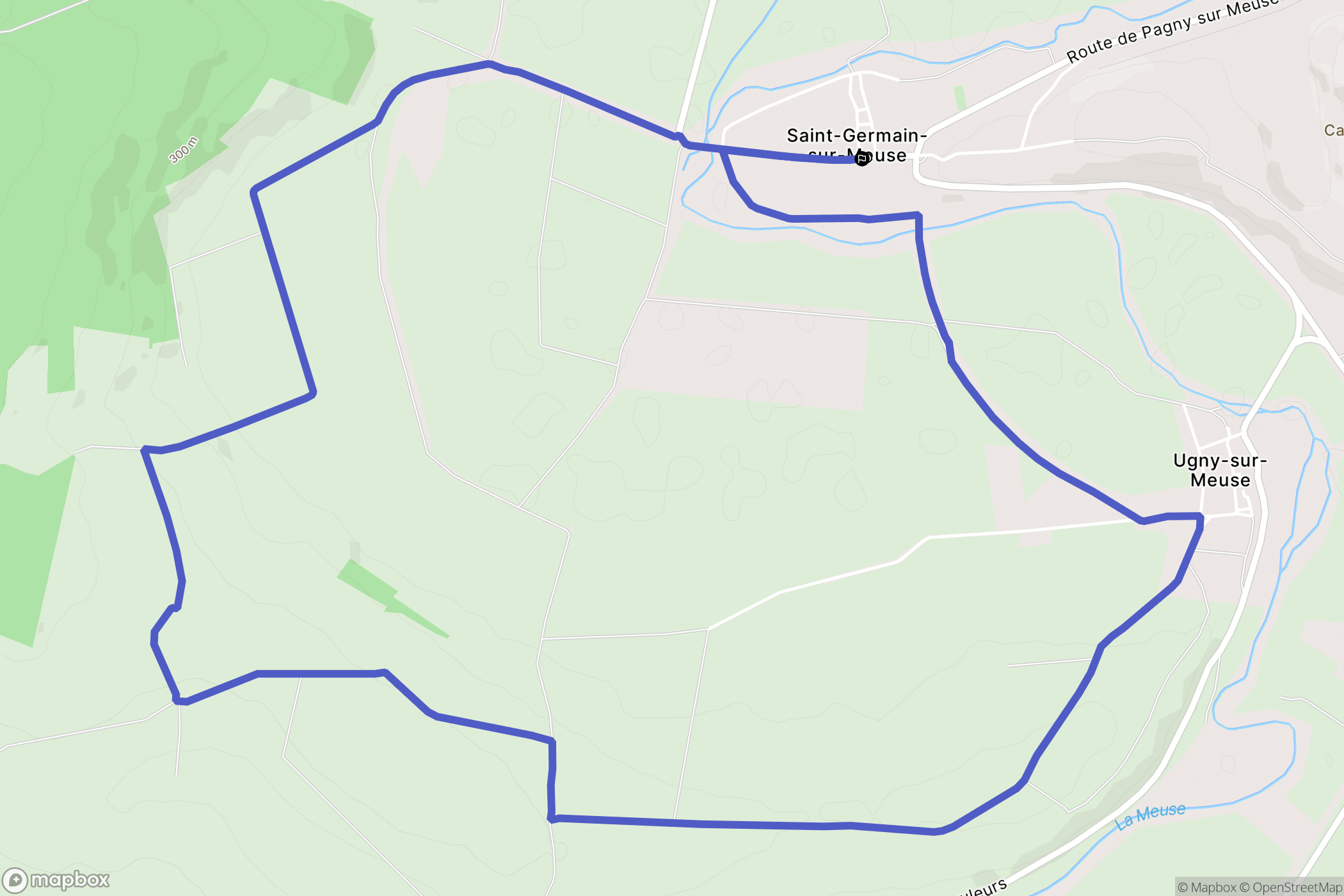 Saint-Germain-sur-Meuse : carte du parcours de randonnée - France