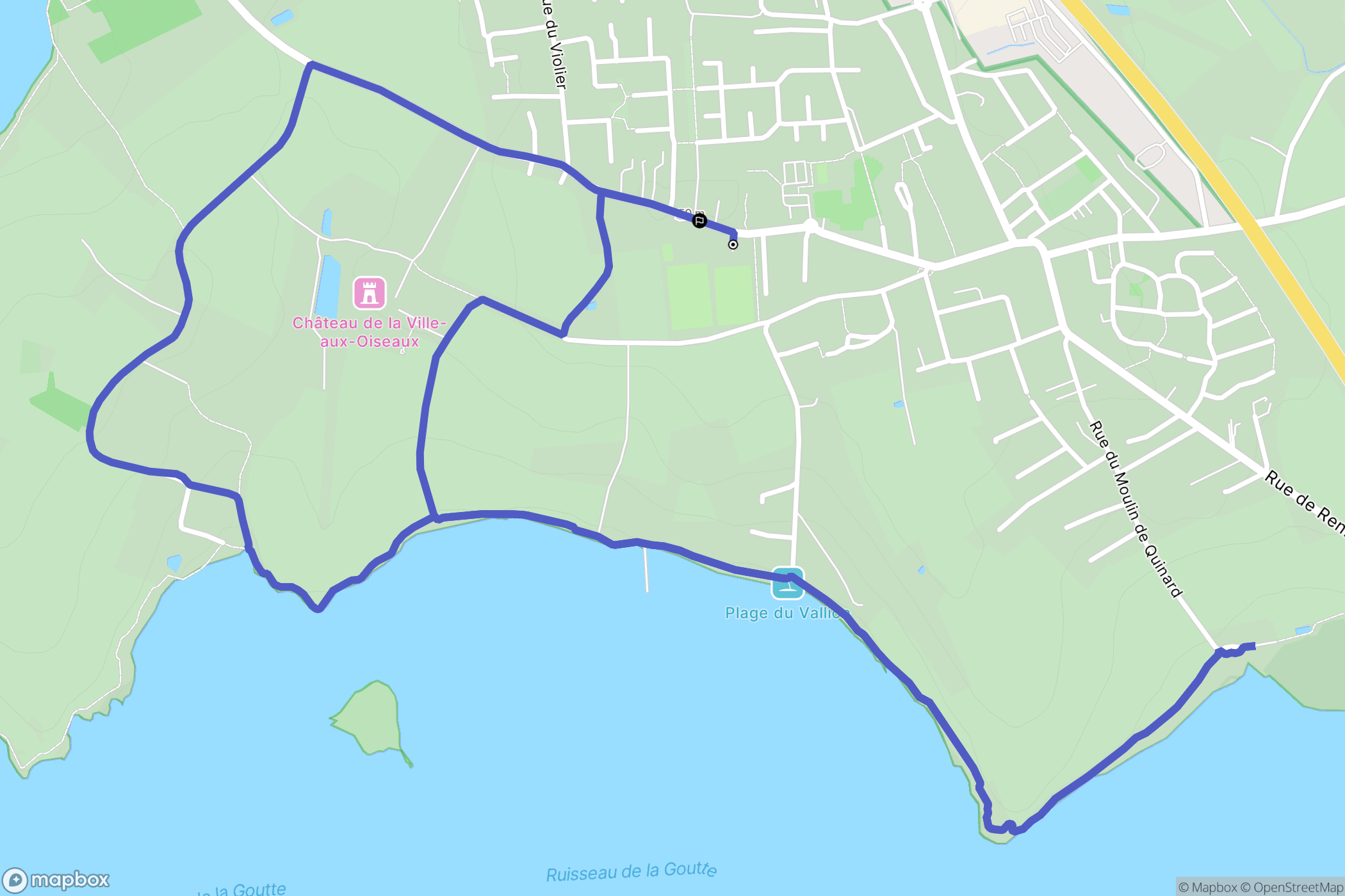 Saint-Jouan-des-Guérets : carte du parcours de randonnée - France
