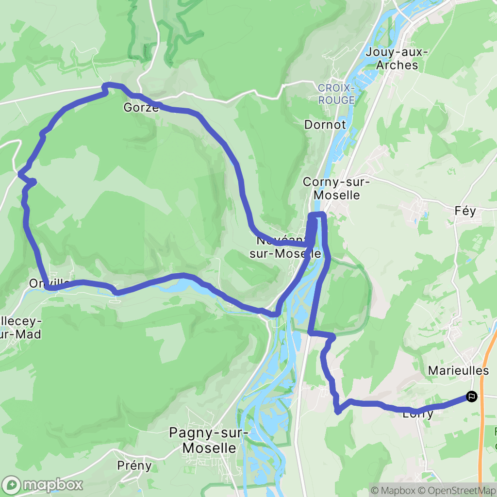 Marieulles : carte du parcours de randonnée - France