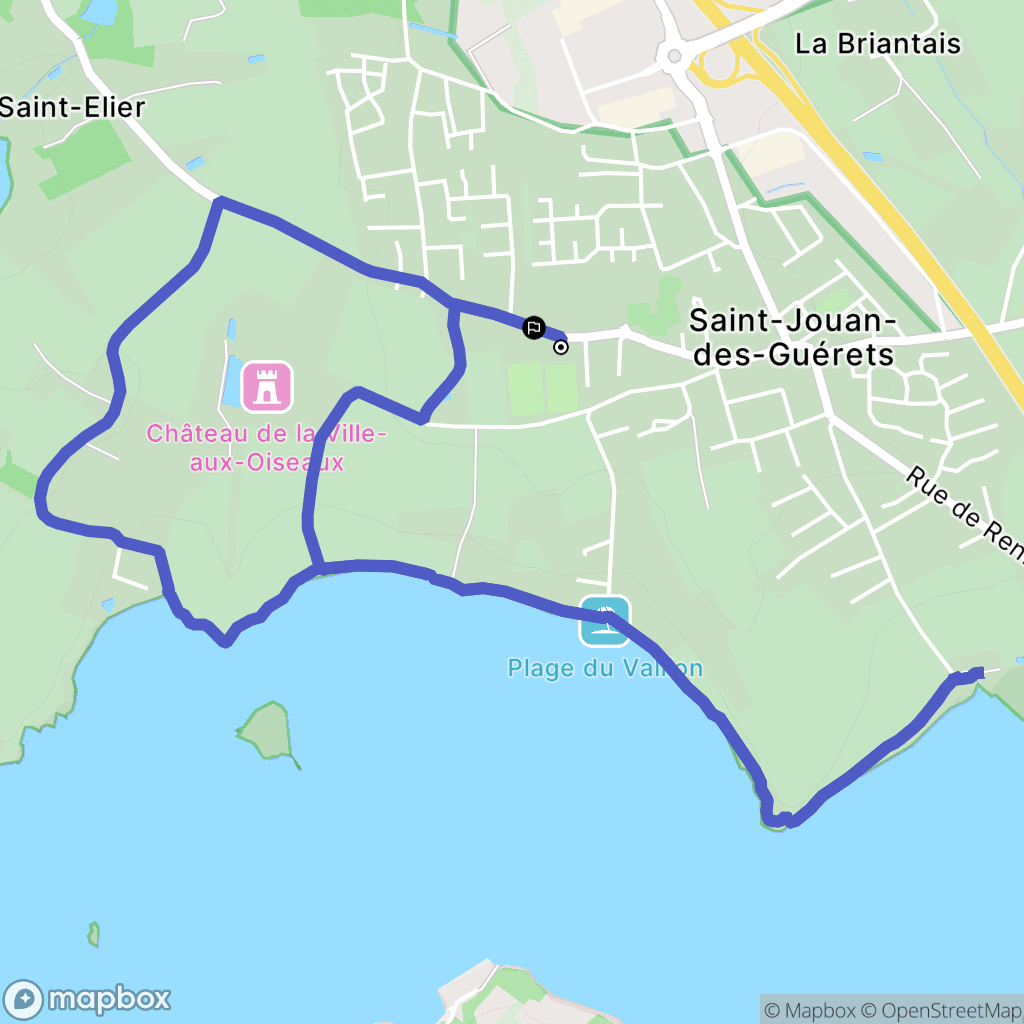 Saint-Jouan-des-Guérets : carte du parcours de randonnée - France