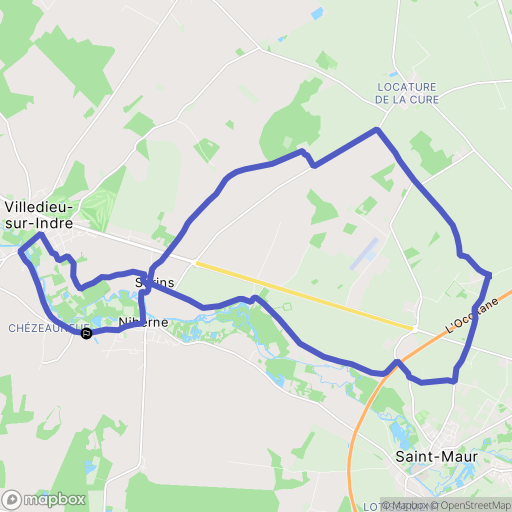 Niherne : carte du parcours de randonnée - France