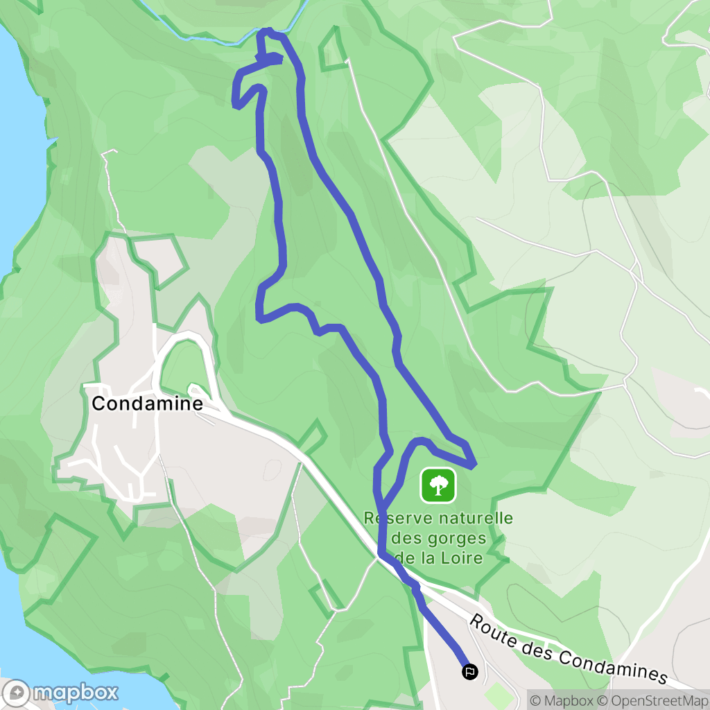 Saint-Étienne : carte du parcours de randonnée - France