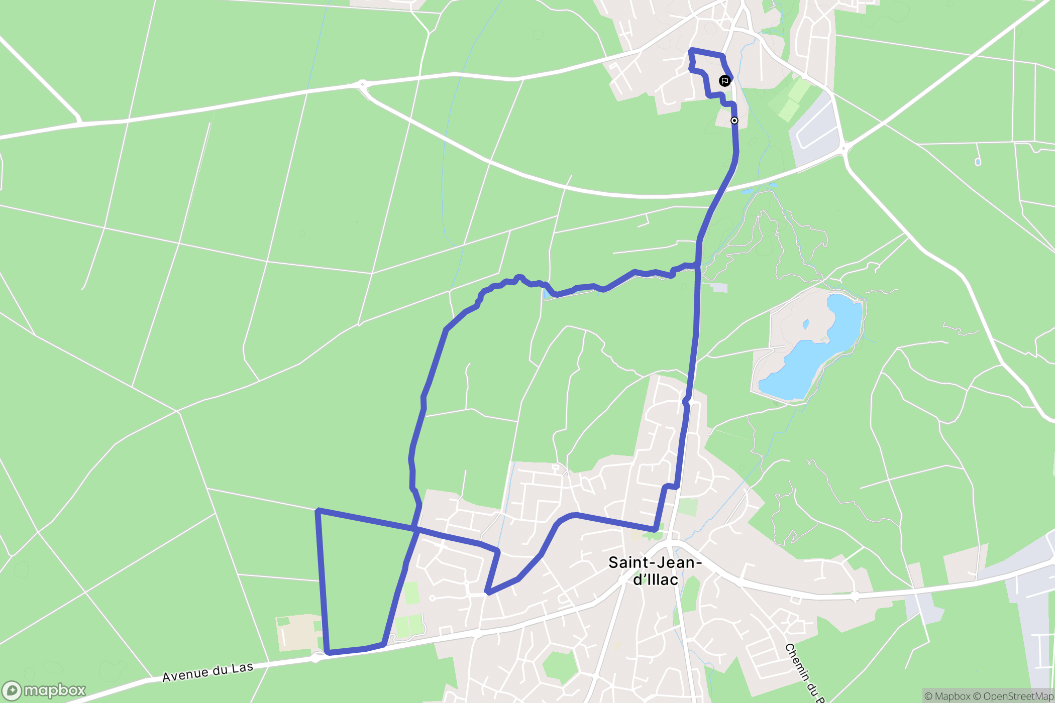 Martignas-sur-Jalle : carte du parcours de randonnée - France