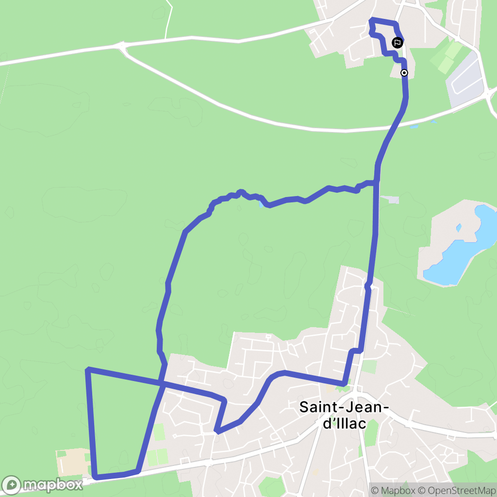 Martignas-sur-Jalle : carte du parcours de randonnée - France