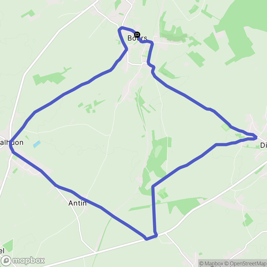 Bours : carte du parcours de randonnée - France
