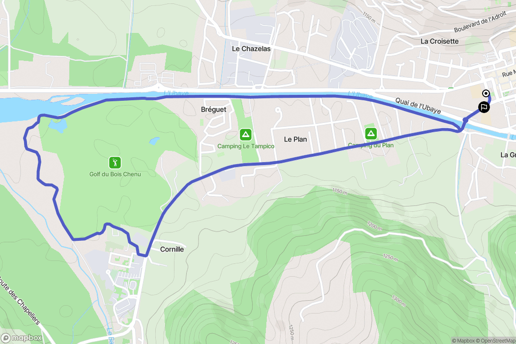 Barcelonnette : carte du parcours de randonnée - France