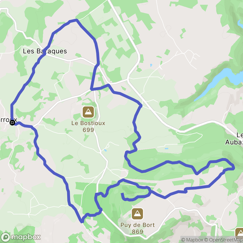 Sarroux - Saint Julien : carte du parcours de randonnée - France