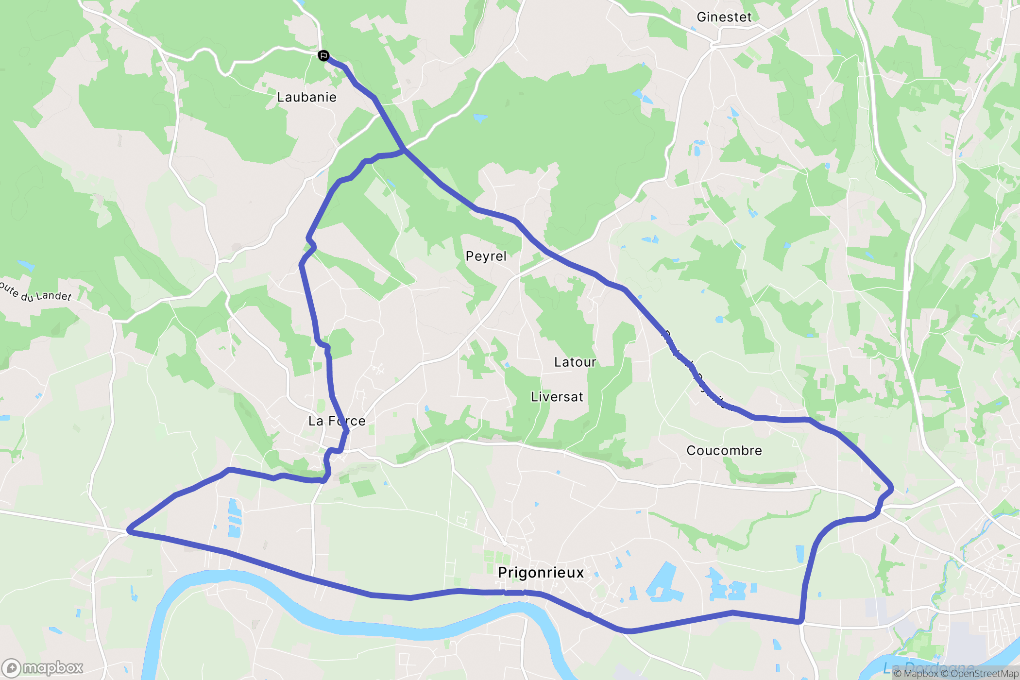 Saint-Georges-Blancaneix : carte du parcours de randonnée - France
