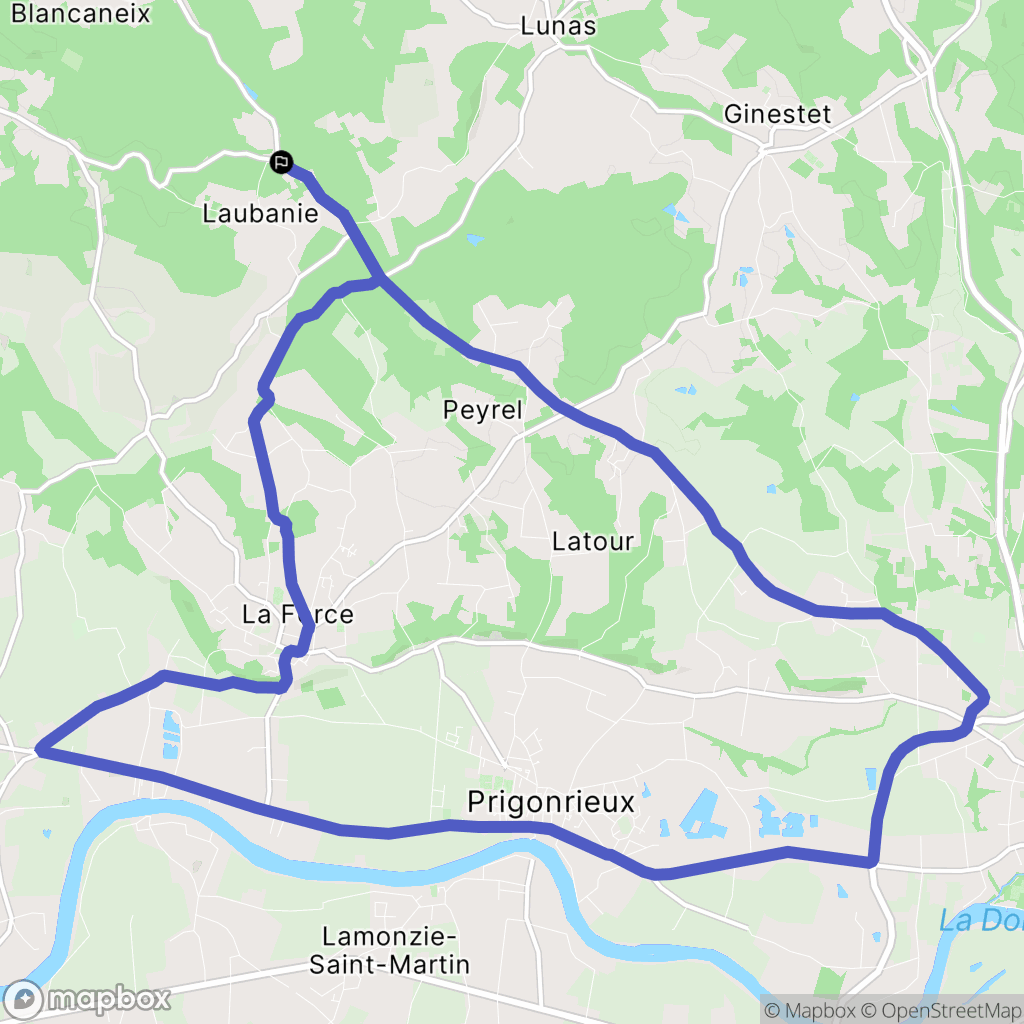 Saint-Georges-Blancaneix : carte du parcours de randonnée - France
