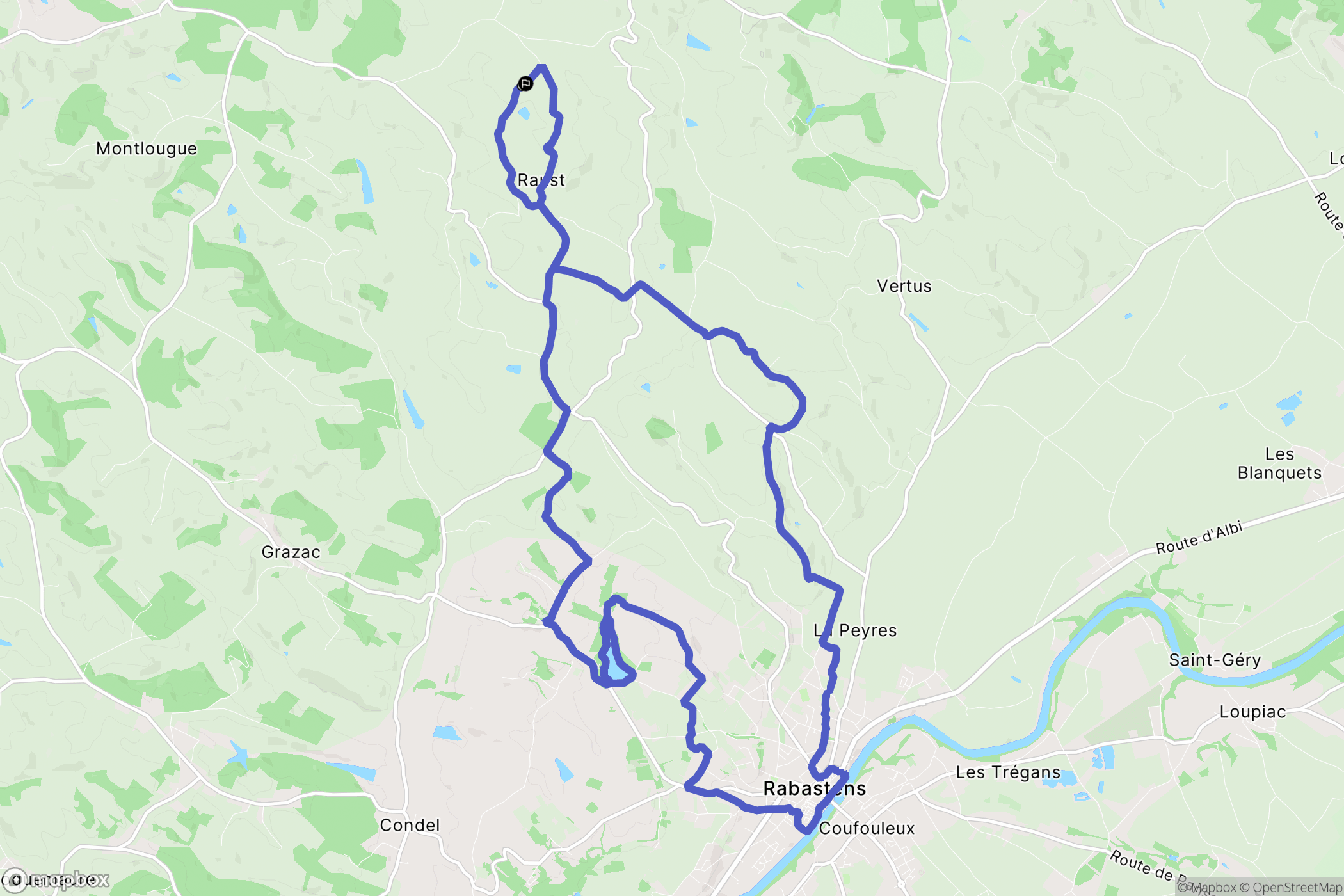 Rabastens : carte du parcours de randonnée - France