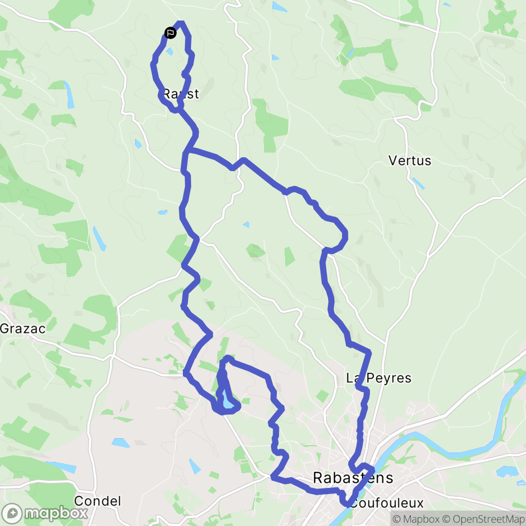 Rabastens : carte du parcours de randonnée - France