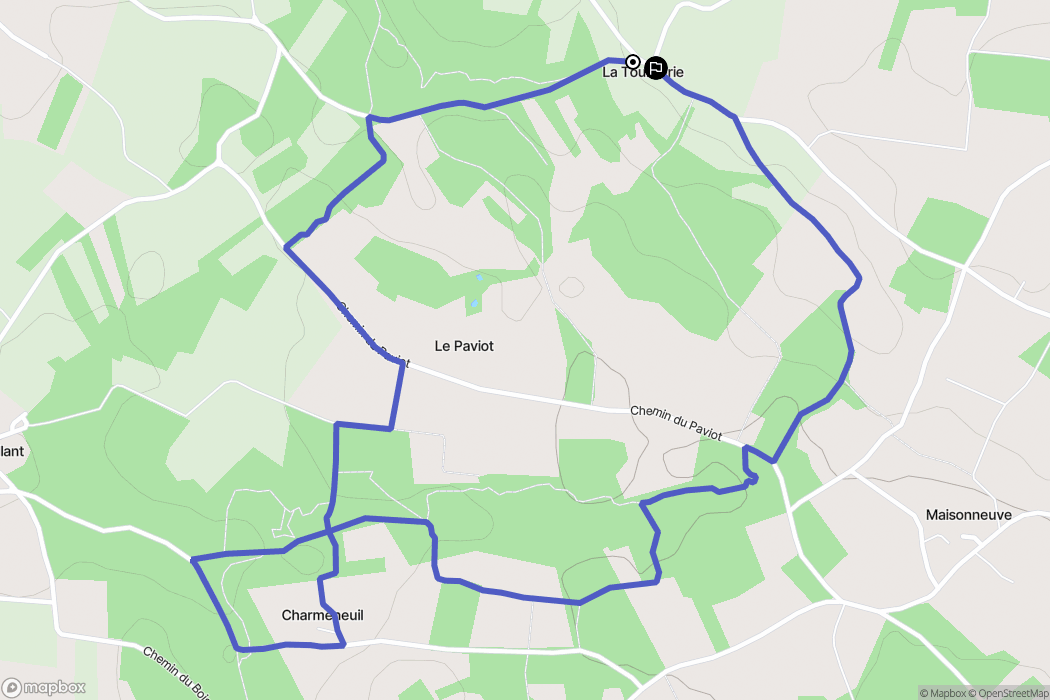 Bussac-sur-Charente : carte du parcours de randonnée - France